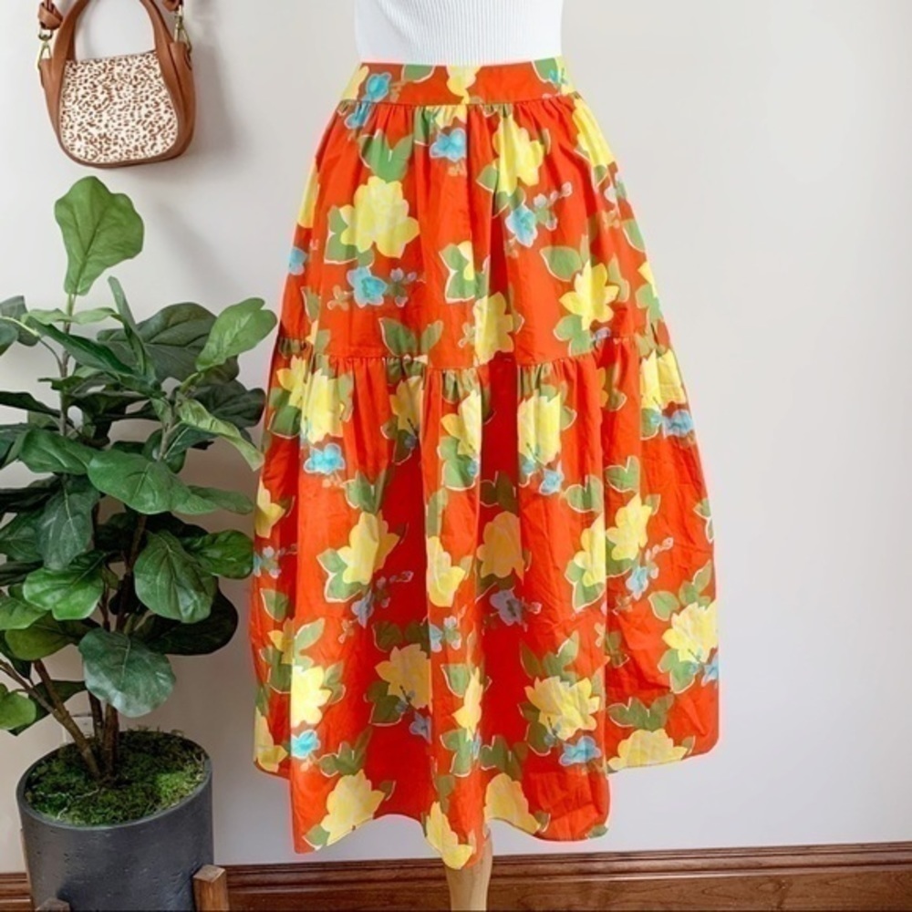 💋Anthropologie WHIT floral skirt size 4 - Picture 6 of 11